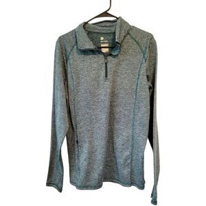 All in Motion Teal Quarter Zip Pullover Top Size Large